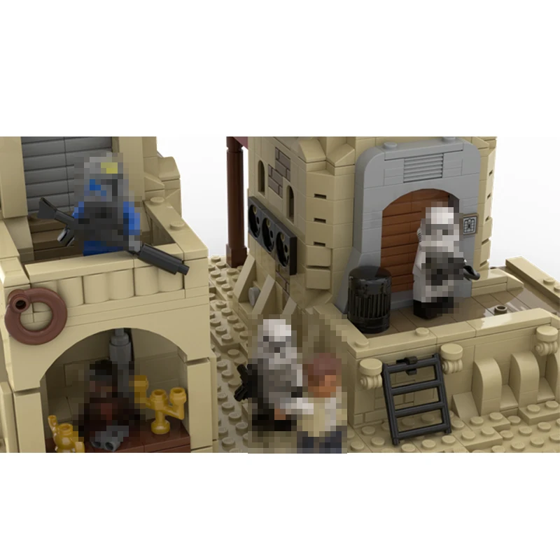 Arquitectura de escena de película Mos Eisley, torres del desierto, tecnología de bloques de construcción MOC, modelo de ensamblaje, rompecabezas de ladrillo, juguetes, regalo de Navidad