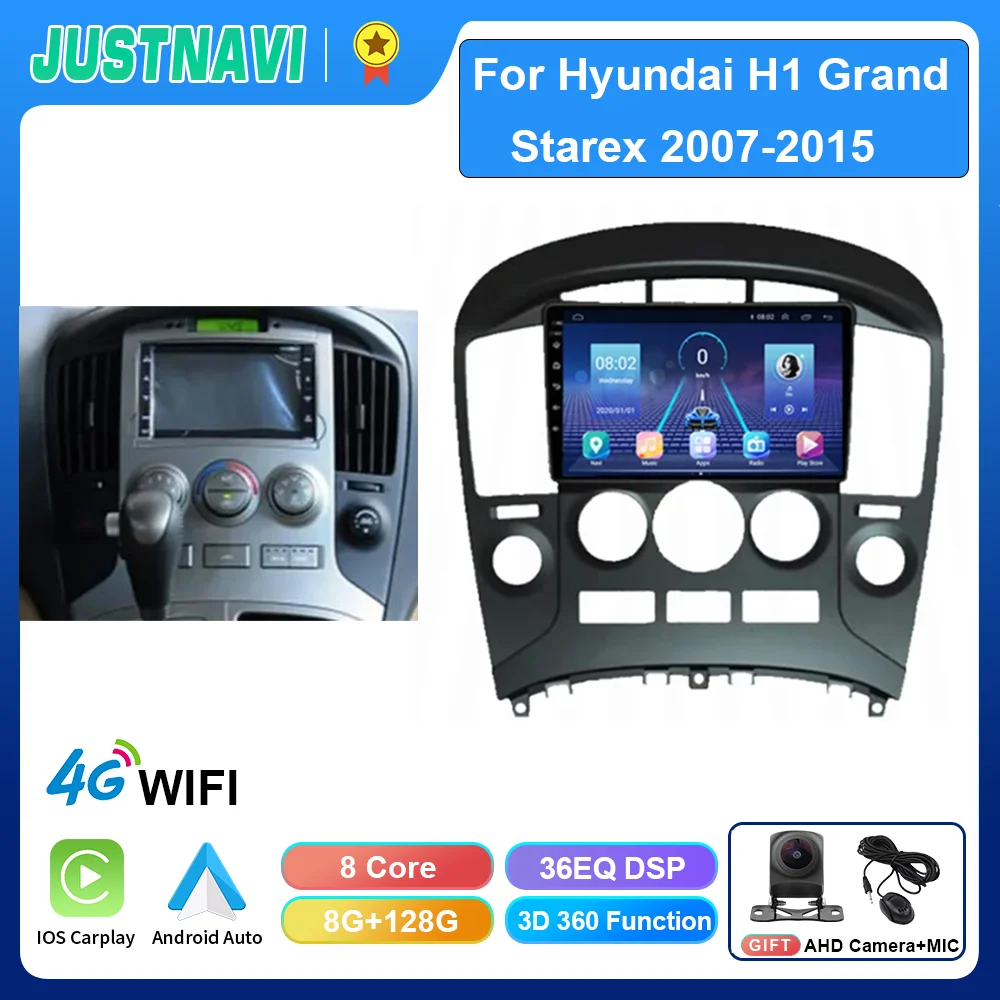 

JUSTNAVI Car Radio For Hyundai H1 Grand Starex 2007-2015 Android 10 Multimedia Video GPS Navigation Player Carplay No 2Din DVD