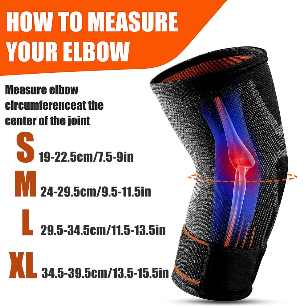 1 PCS Sports Elbow Brace, Adjustable Arm Support Wrap for Joint, Arthritis Pain Relief, Tendonitis, Sport Injury Recovery Unisex