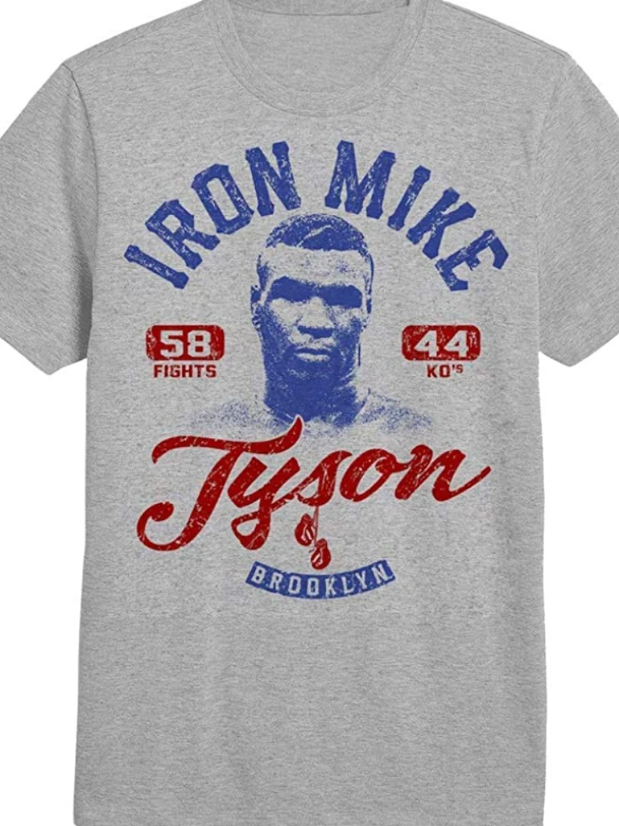 Mike Tyson silhouette boxing champion t-shirt men\'s summer cotton short sleeves