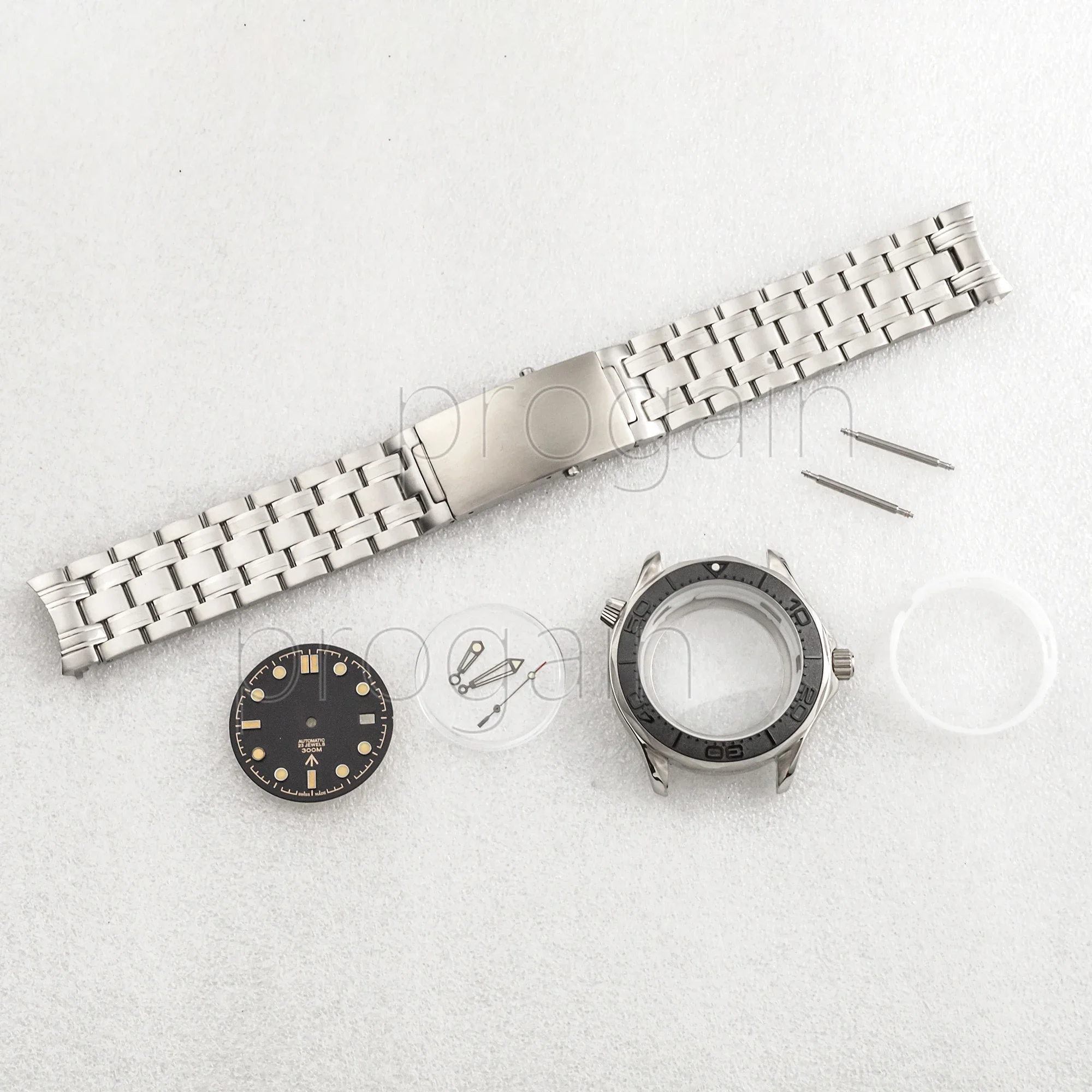 Seamaster 300 Watch Case Strap Dial Pointers Stainless Steel Waterproof Parts fit NH35 Automatic Movement watch Accessories