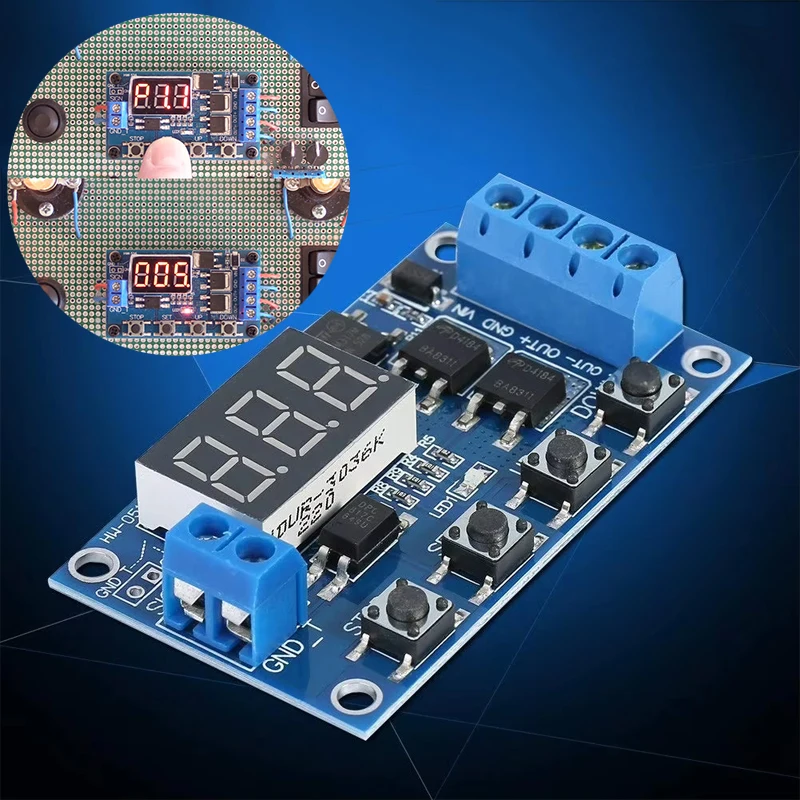 Delay Timer Switch Turn On Off Relay Module DC 5V-36V Trigger Cycle with LED Display Adjustable Timer Module