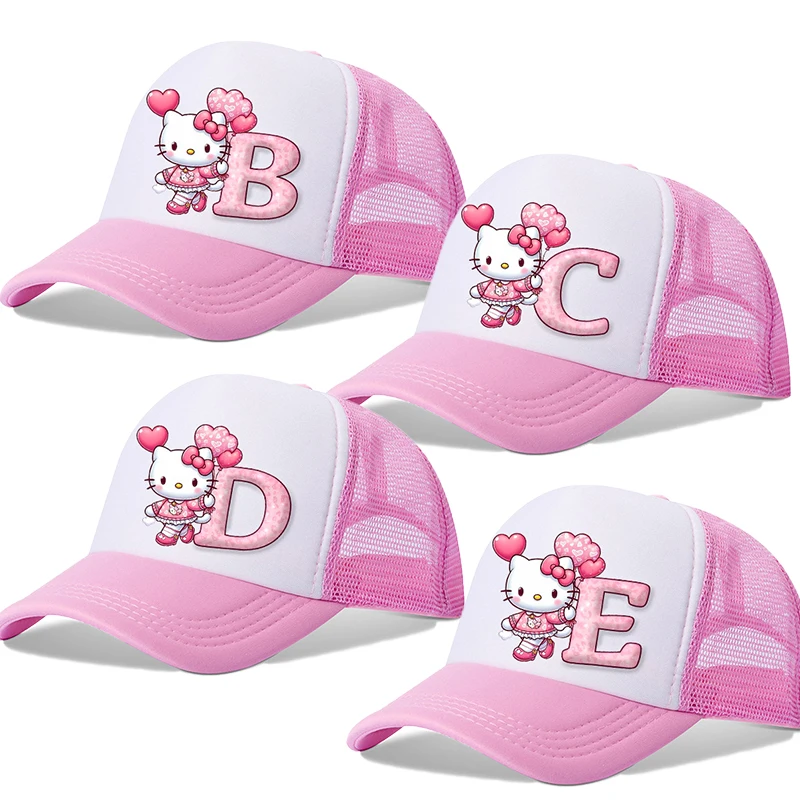 

HelloKitty Cotton Hat Baseball Cap for Kid Sun Caps for Men Women Letter A-Z Figure Cotton Summer Hats Fashion Accessories Gift