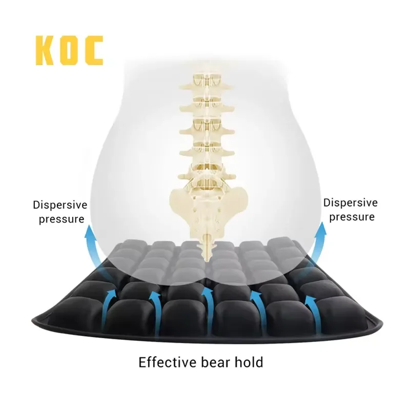 Memory Foam Office Chair Seat Cushion with Washable Cover Ergonomic Back Support Pillow for Car Home Use Lumbar Relief Pad