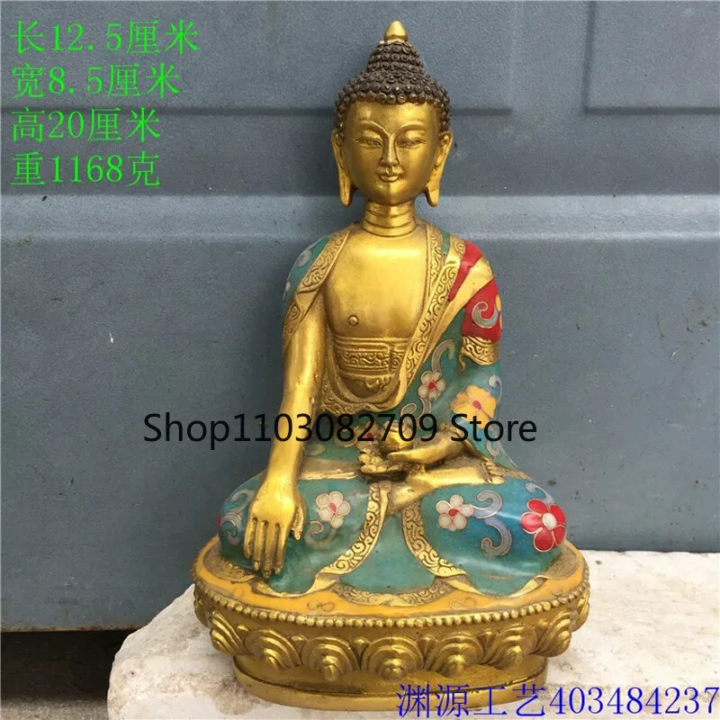 Estatua cloisonné Sakyamuni Buda Gautama Siddhartha Buda tesoros bendecidos;