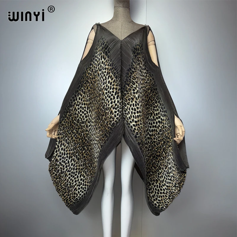 فستان حفلات صيفي مطوي من WINYI بتصميم مجعد للنساء رداء بوهو فضفاض ماكسي للعطلات الطويلة فستان سهرة أنيق عباية دبي فاخر