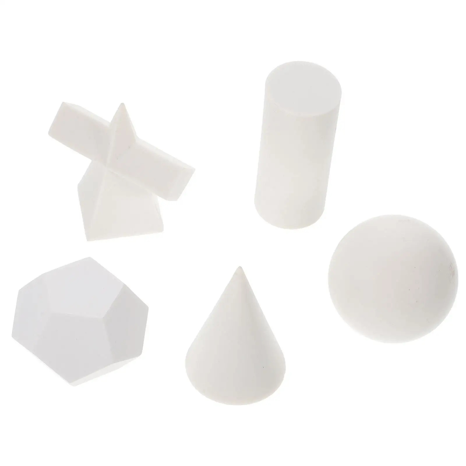 5 Pcs Geometric Ornament Drawing Mold Solids Shape Tool Prop Basic Forms Shapes