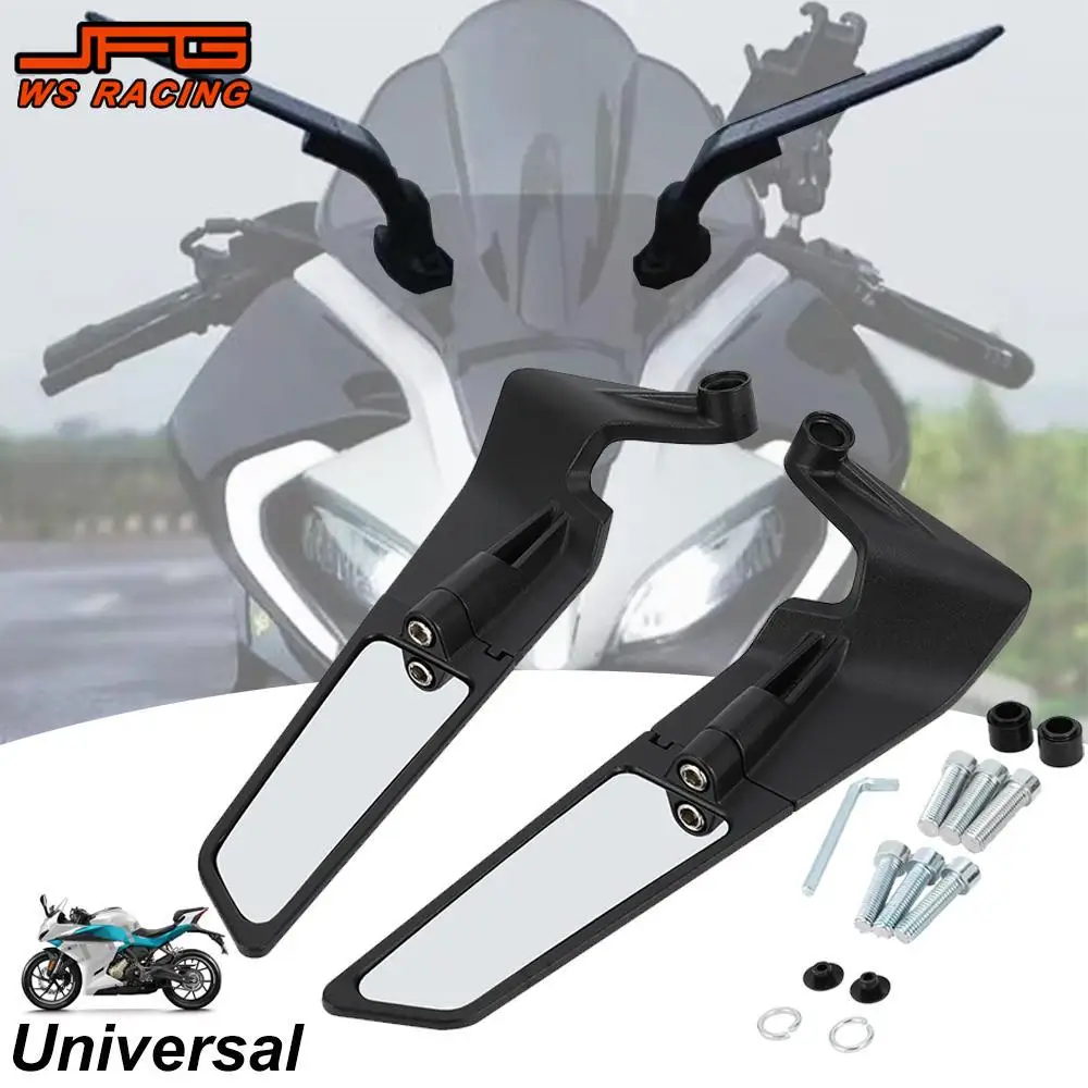 

Rearview Mirror Universal Motorcycle Wind Wing Adjustable Rotating Rearview Mirror For CFMoto 250SR 450SR 360° Swivel Rear Tail