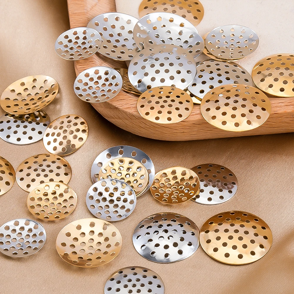 50pcs Brooch Bases Multi-Hole Round Pad Circular Base Suitable for Tray Frame Base DIY Jewelry Making Accessories