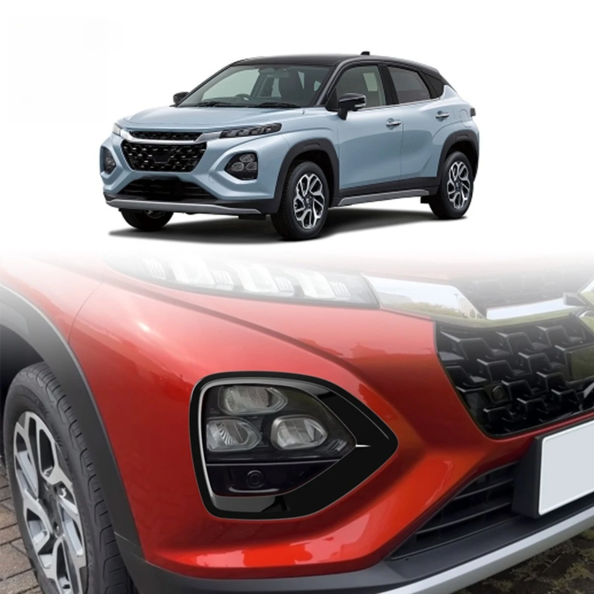 For Suzuki Fronx 2025+ Front Bumper Lamp Decorative Frame Front Bumper Light Brake Fog Light Frame Modification