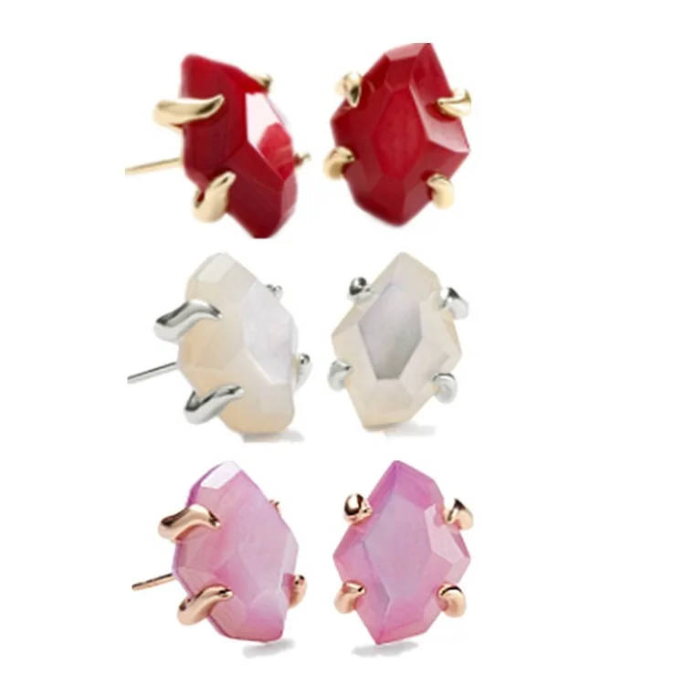 

Europe and the United States fashion jewelry ke s * diamond inlaid white shell pink earrings earrings female