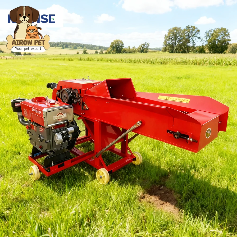 AIROW Farm Diesel Grass Cutting Machine for Outdoor Feed Preparation, Chaff Cutting and Kneading Without Stable Power