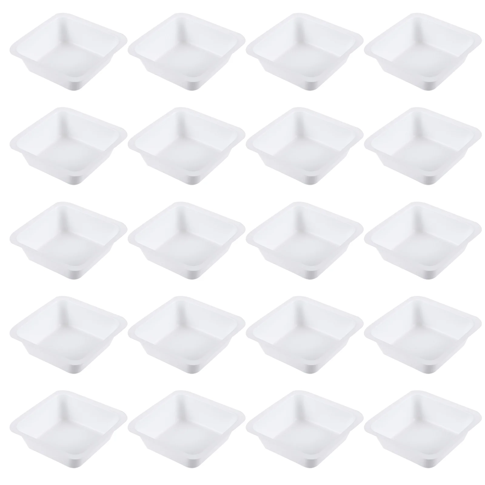 

50 Pcs Weighing Pan Laboratory Supplies Plate for Labs Mini Anti-Static Tray Plastic Boat Square White