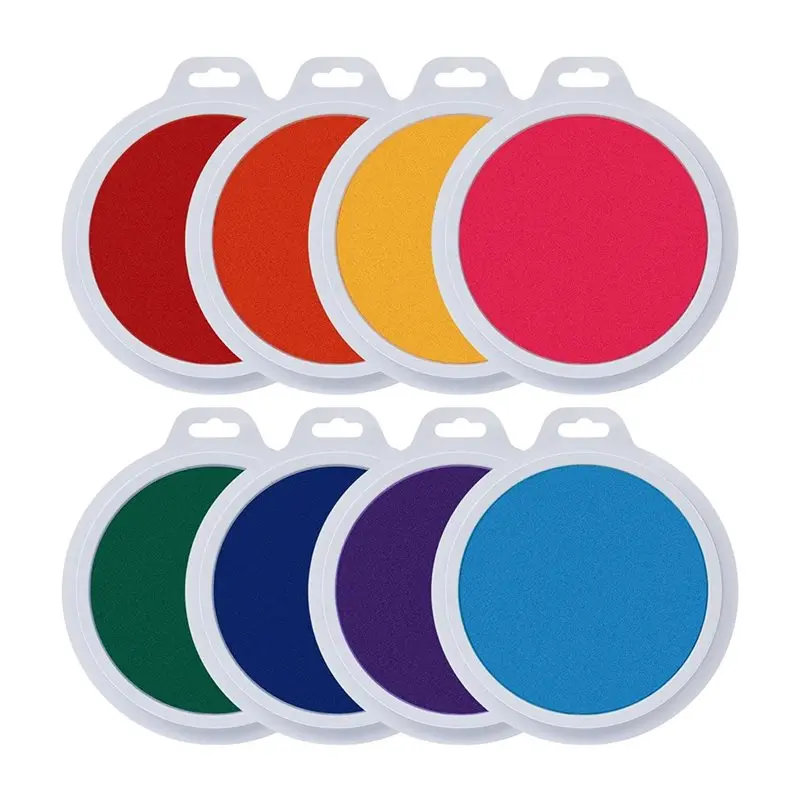 

Vibrant Rainbow For Handprint& Footprint Art 7 Inch Large Washable Ink Pads Stamp Pads For Crafting On Paper, Fabric