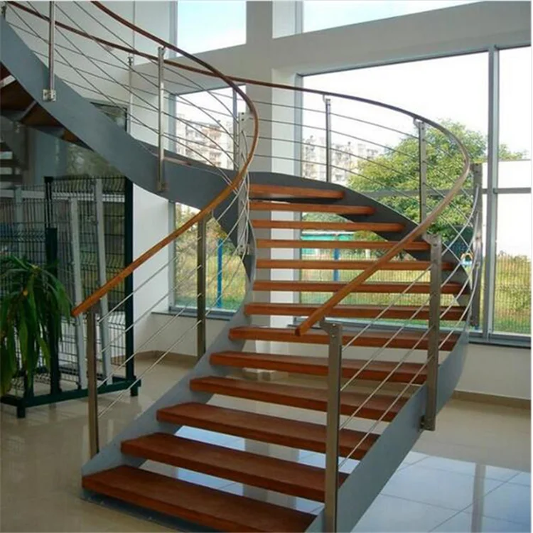 Personalización Escalera curvada Proveedor profesional Pequeñas escalones de madera Escaleras pequeñas