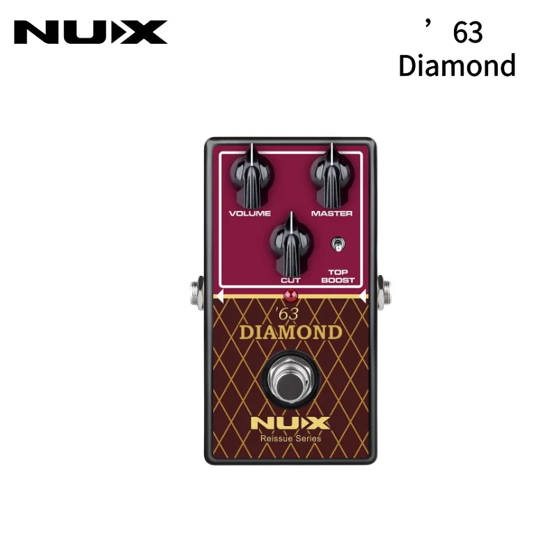 nux-63'-diamond-reissue-pedal-classic-vox-ac-30-revival-volume-master-knobs-top-boost-toggle-for-retro-rock-'n'-roll-sound