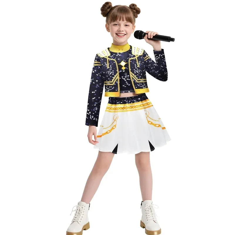 Kids Girls Rumi Zoey Mira Kpop Demon Hunters Cosplay Costume for Children Clothing Roleplay Outfits Halloween Carnival Suit