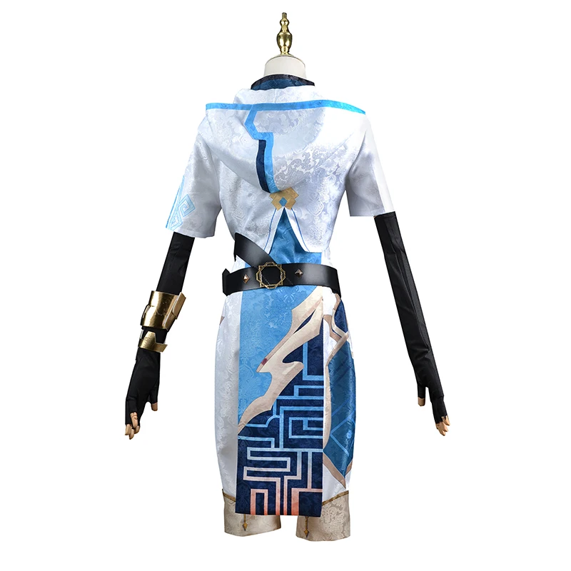 Chongyun Costume Cosplay parrucca scarpe Chun Yun Halloween Party Fancy Dress Game Suit Uniform Outfit for Men Women