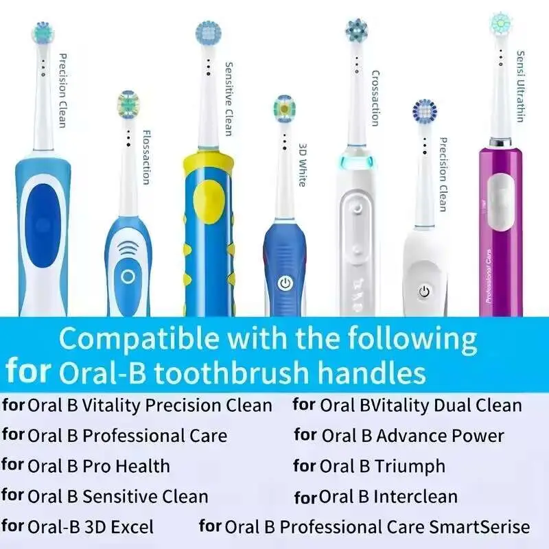 Têtes de brosse à dents électriques professionnelles, compatible avec Oral-B Braun, remplacement, 4 pièces, 12 pièces, 16 pièces, 20 pièces