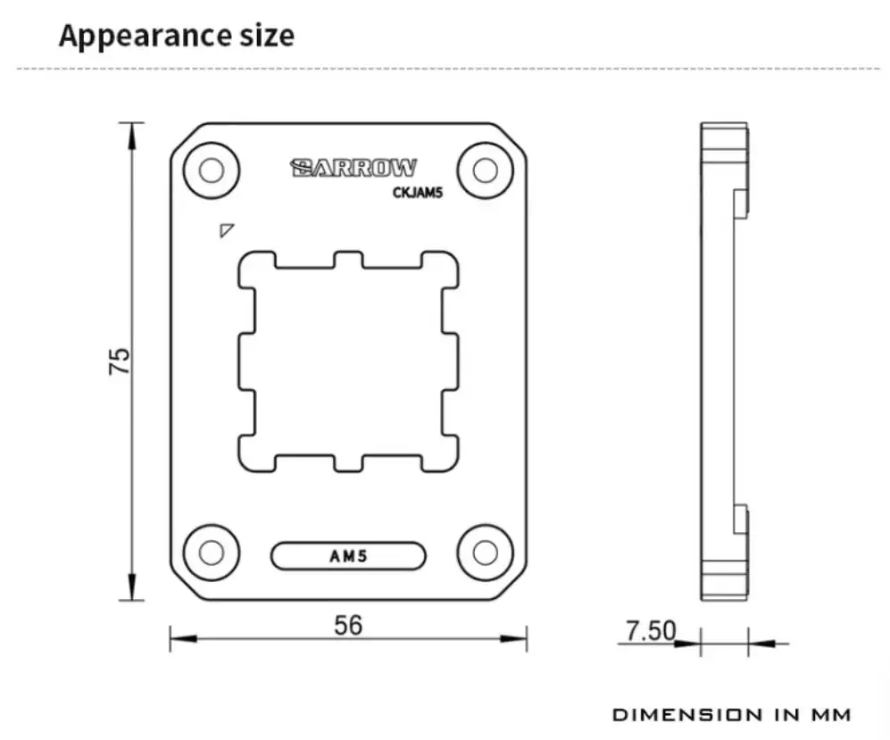 Barrow CPU Bending Correction Fixed Buckle for AM5 Installation Motherboard Aluminum Alloy Anti-Off Frame / Cover CKJAM5