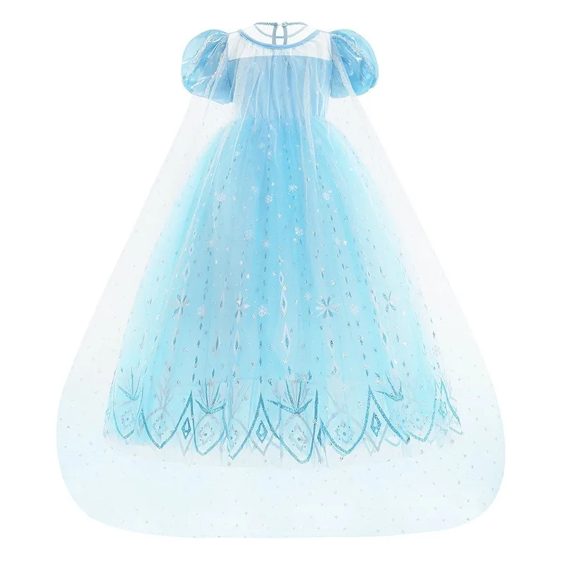 Halloween Disney Summer Blue Elsa Dress for Girls Frozen Elsa Princess Dress Carnival Easter Party Cosplay Girls Costume Dolls