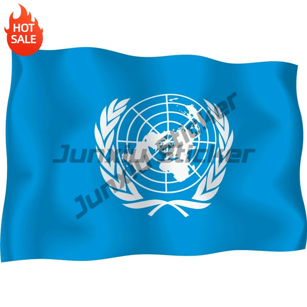 United Nations Flag Vinyl Car Sticker Self Adhesive Decal For Rear Window And Travel Bag Exterior Decoration