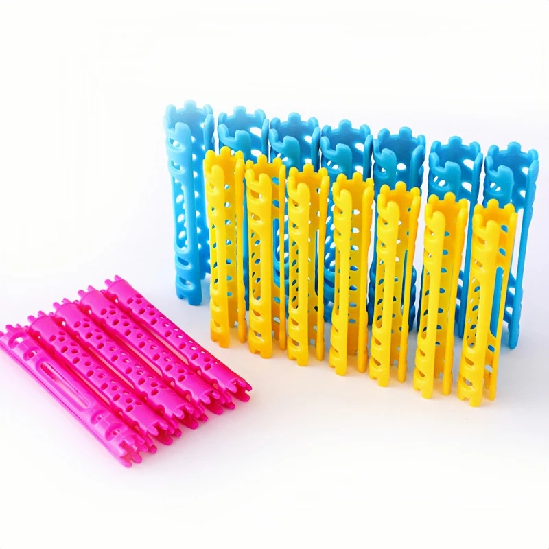 30pcs/set Hollow Cold Perm Rods with Rubberbands Korea Heatless Classic Hair Curler Bars Light Weight Multiholes Root Perm 1904