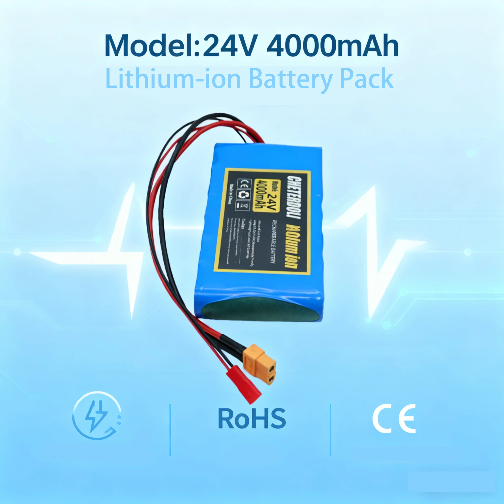 

New 7S1P 24V 4000mAh/6000mAh 18650 Lithium-ion Battery Pack with BMS Protection for Scooters, Power Wheels, Kids Ride on Toys