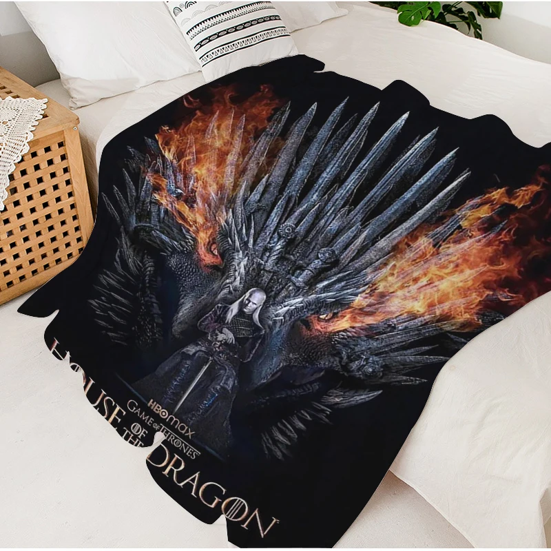 Fleece Blanket Sofa Winter D-House of The D-Dragon Warm Camping Custom Decorative Nap Fluffy Soft Blankets Microfiber Bedding