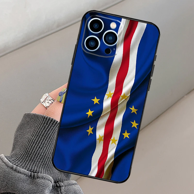 كيب فيردي العلم قضية الهاتف آيفون 17 برو ماكس 15 14 13 12 11 16 برو ماكس زائد ميني 16e 17 الهواء فوندا غطاء #4