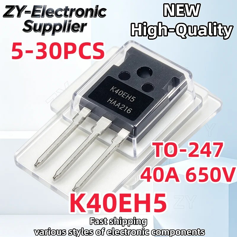 5-10-20-30Pcs Brand New K40EH5 IKW40N65H5 TO-247 40A 650V IGBT High-Power Transistor Best Quality In Stock