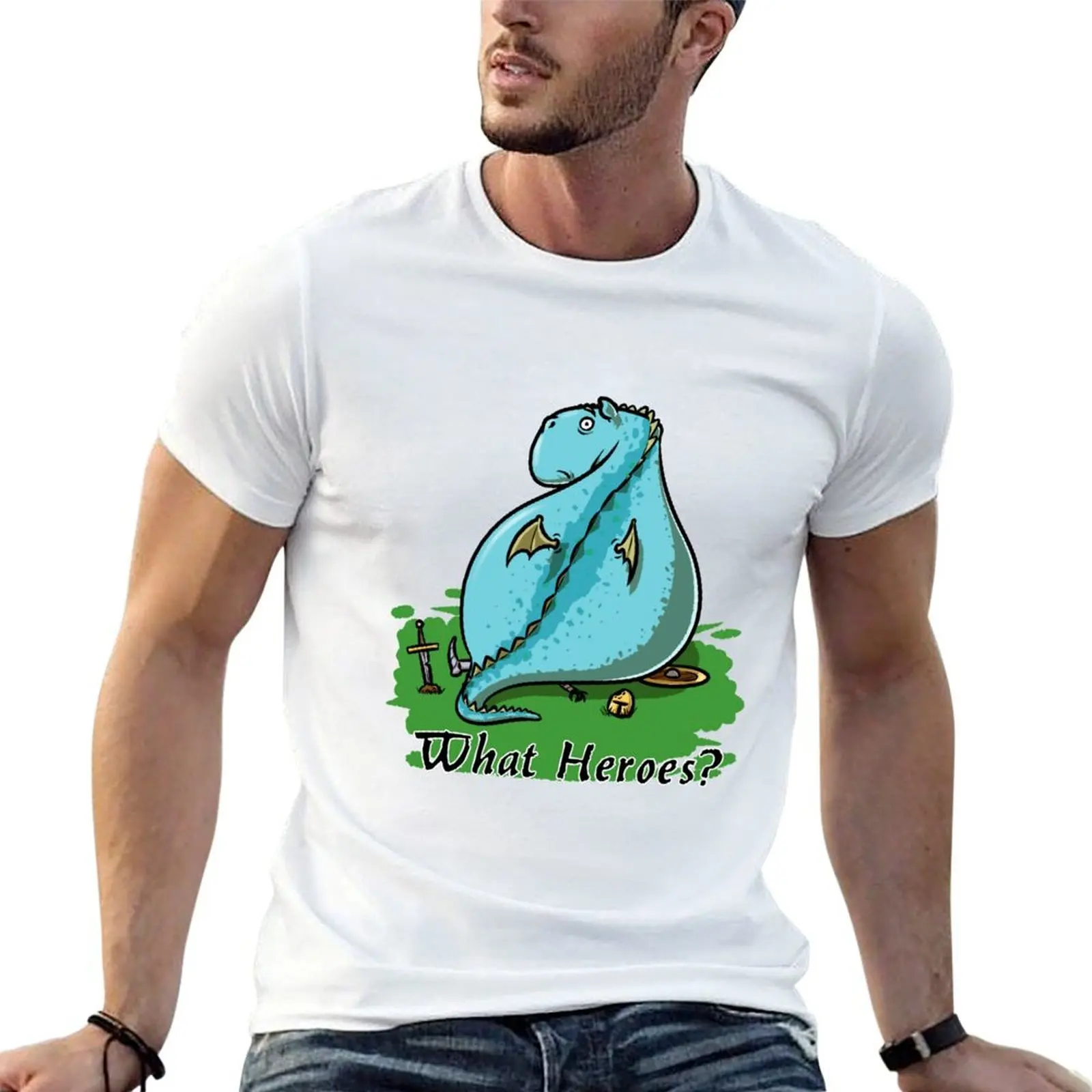 

100% tshirt Dragon anime cotton Blue Funny T-Shirt luxury men - brand t shirt What Heroes