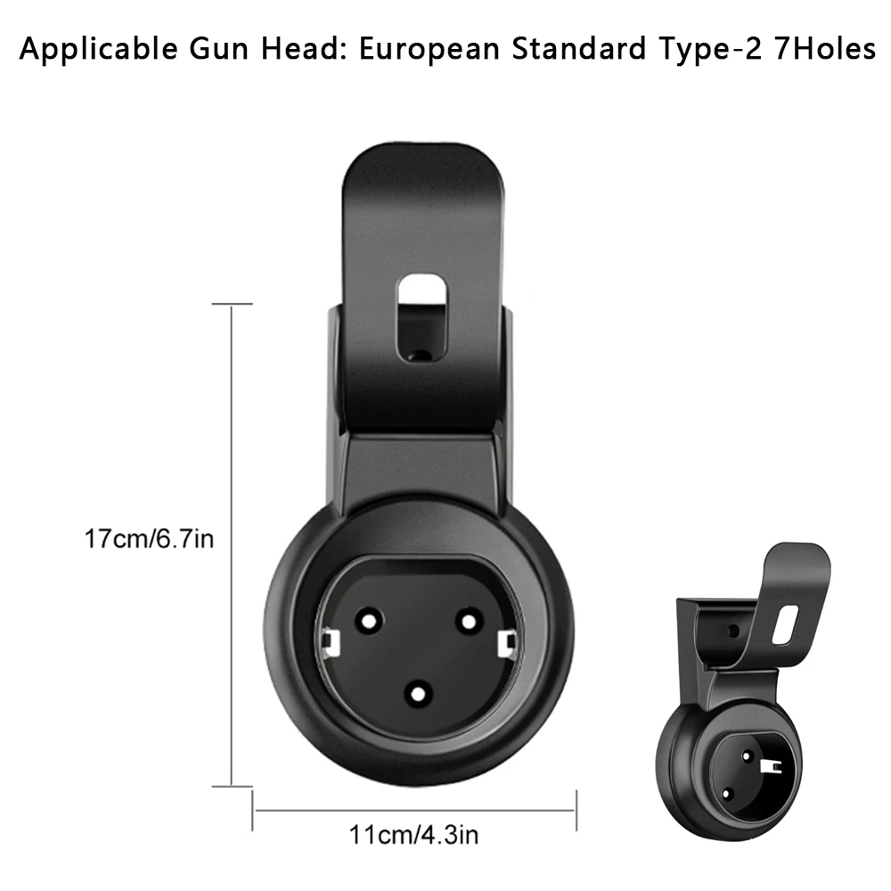 Type2 EV Charger Holder Charging Cable Organizer Plug Holder Wallbox Sleek EV Charger Support Type2 Cable Organiser With Hook