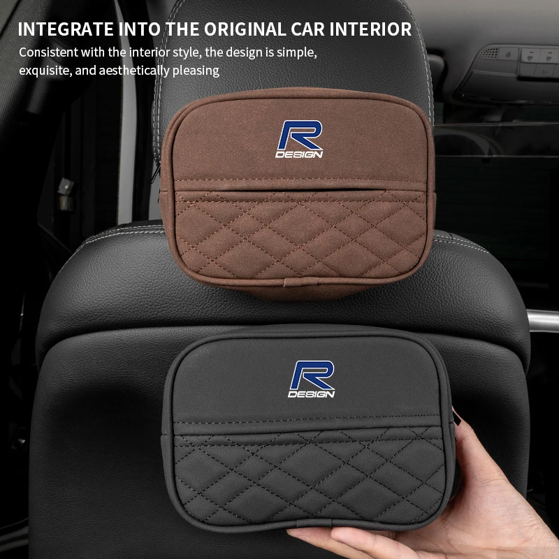 Car Seat Back tissue Bag For Rdesign Volvo V60 AWD XC40 S90 S60 Polestar V40 T6 S80 V90 S40 V70 XC60 V50 XC90 S70