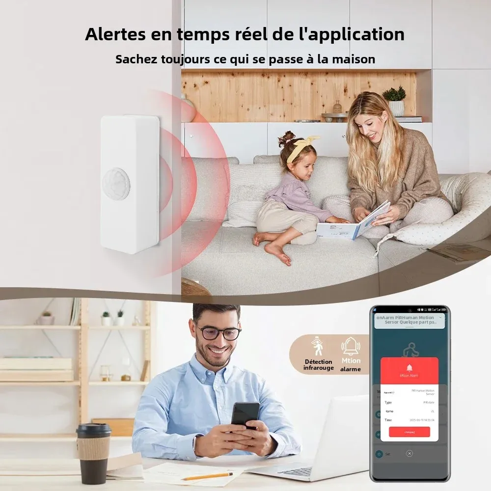 Bild 5: YFK Tuya WiFi Zigbee PIR Bewegungssensor Smart Home Infrarot-Körperdetektor Sicherheit Smart Life Kompatibel mit Alexa Google Home