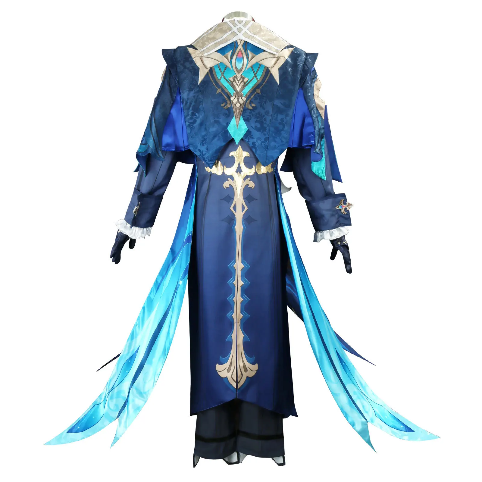 Anime Spel Genshin Impact Neuvillette Cosplay Kostuums Mannen Uniform Volledige Set Neuvillette Pruik Halloween Carnaval Rollenspel Kostuum