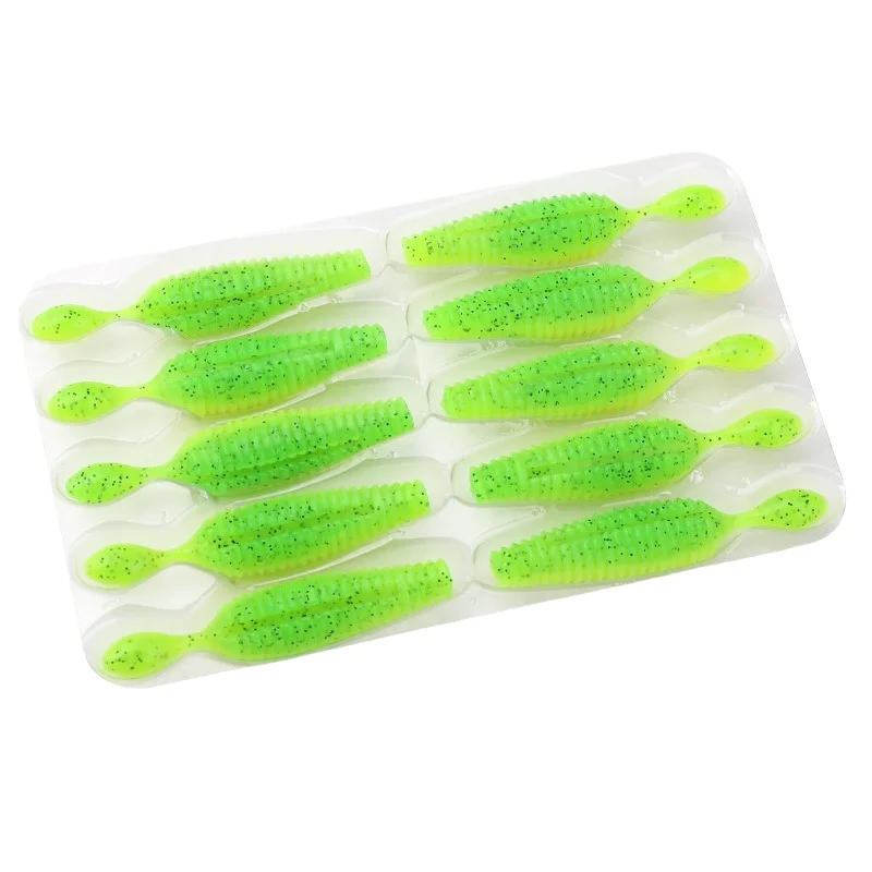 

Swolfy 60 шт. 6 см 4,2 г Тяжелые мягкие пластиковые приманки-черви, искусственная силиконовая приманка-шад для ловли баса