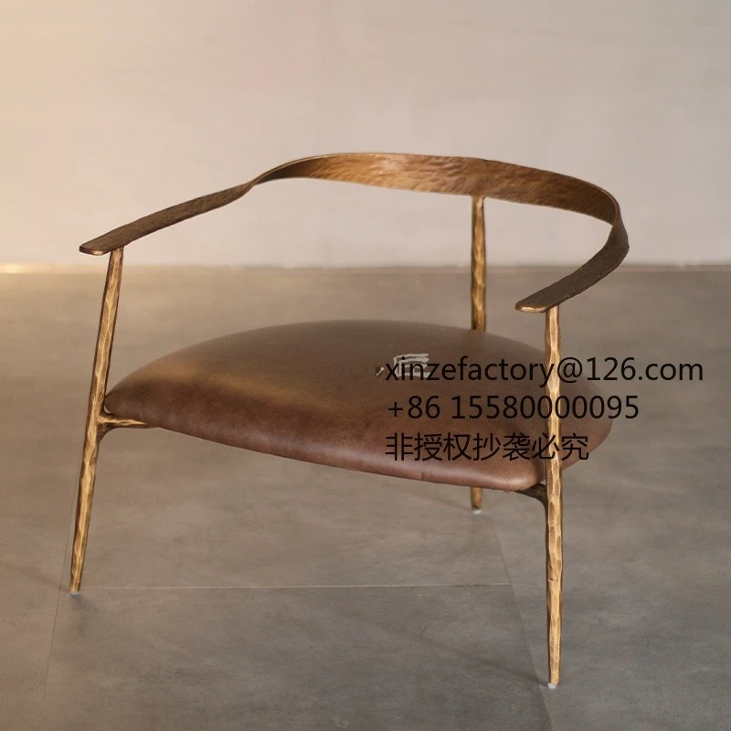 Factory Direct 2026 Top RatedNew Chinese style production first layer cowhide forged twist belt chair household back chair dinin