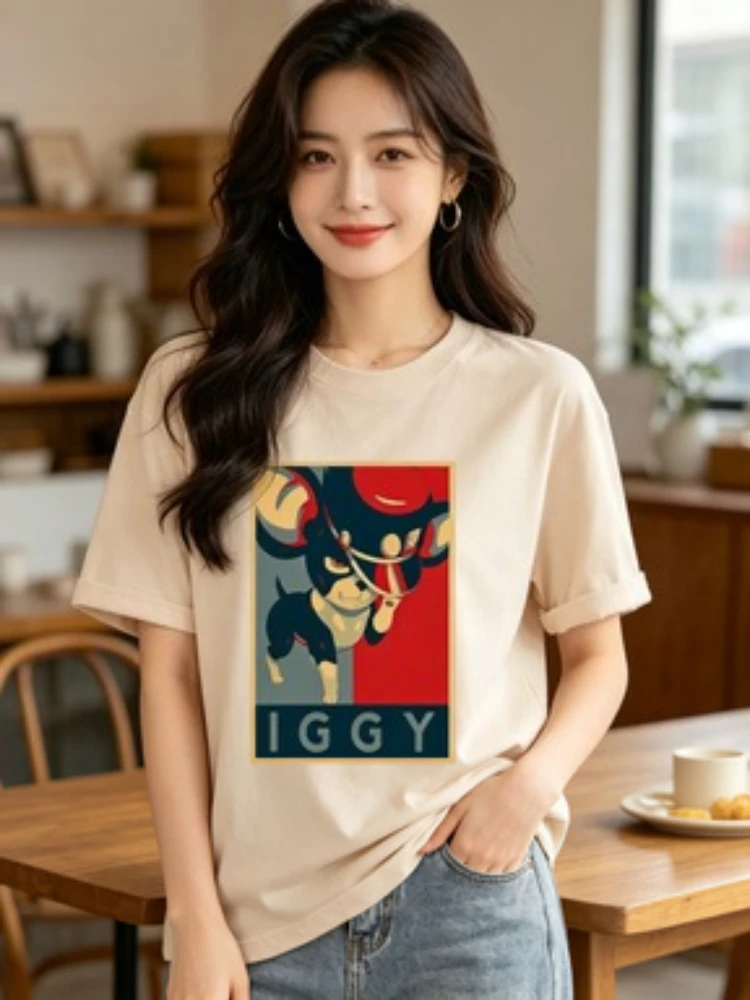 Best Selling Fashion New Iggie Jojo Iggy T-shirts Men Designer Comic Tee Female Designer Streetwear Anime Clothes Men T-shirt