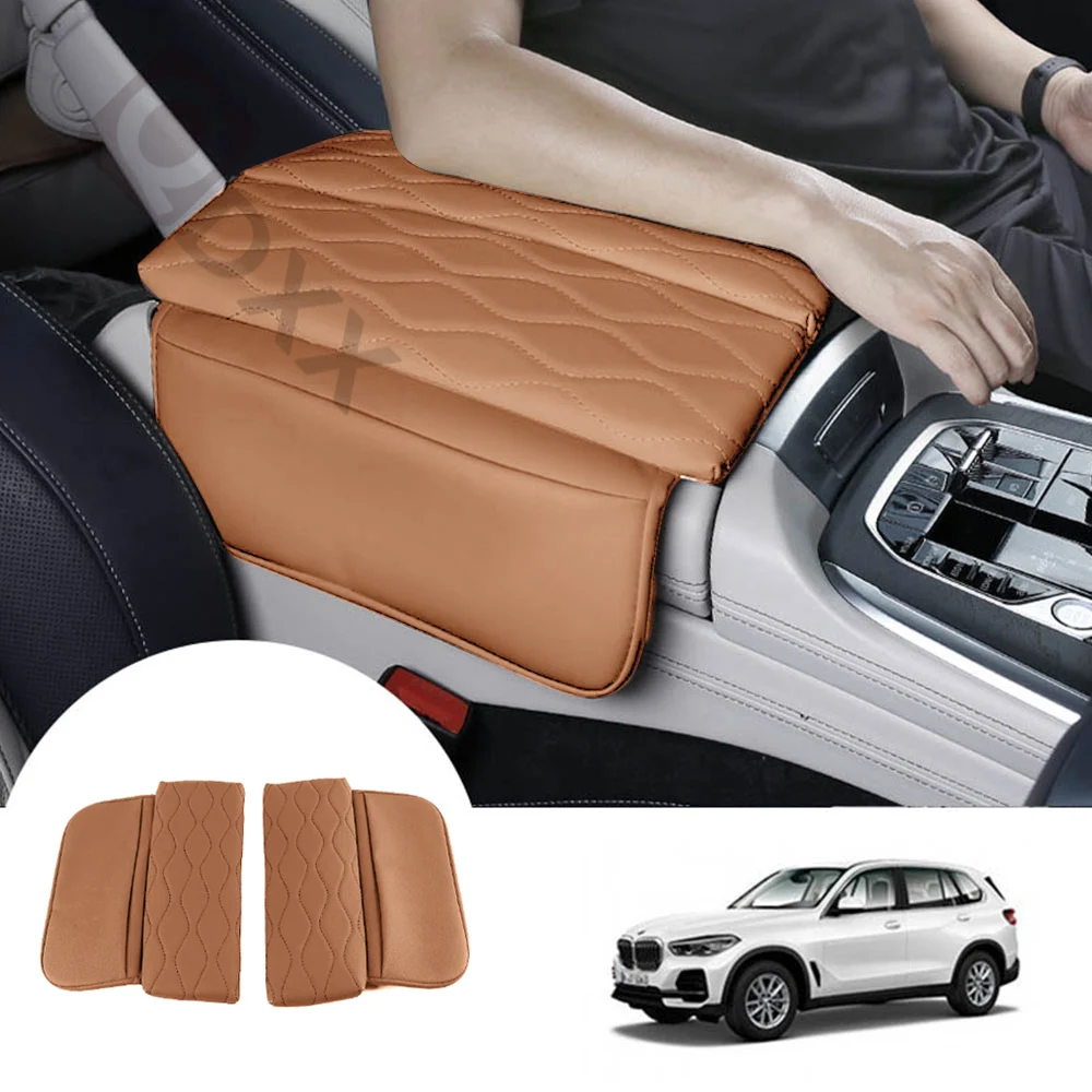 bmw用レザーセンターカバーカーアクセサリーアームレストクッションボックスパッドx5-g05-x7-g07-2019-2022-x6-g06-2020-2022