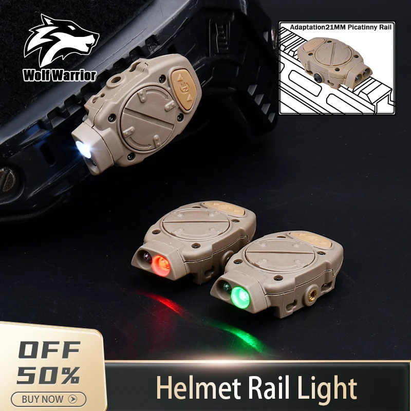 

Tactic Mini Helmet Light Red Green LED White Light IR Signal helmet light Fit 20mm Rail Outdoor military game survival light