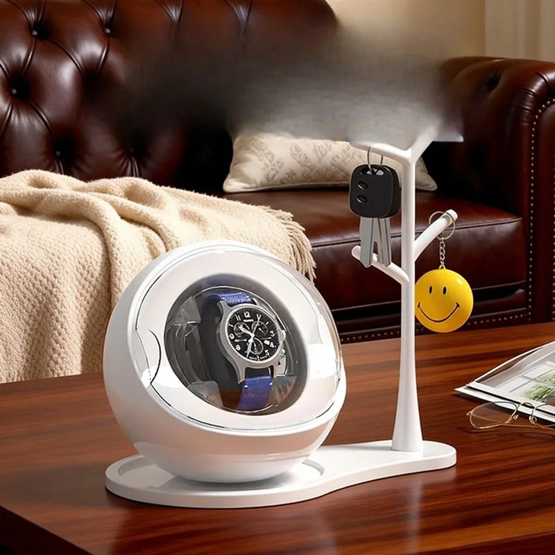 Automatic Single Watch Winder Storage Box with Anti-Magnetic Silent Motor and Display Organizer for Men Women Mechanical Watches