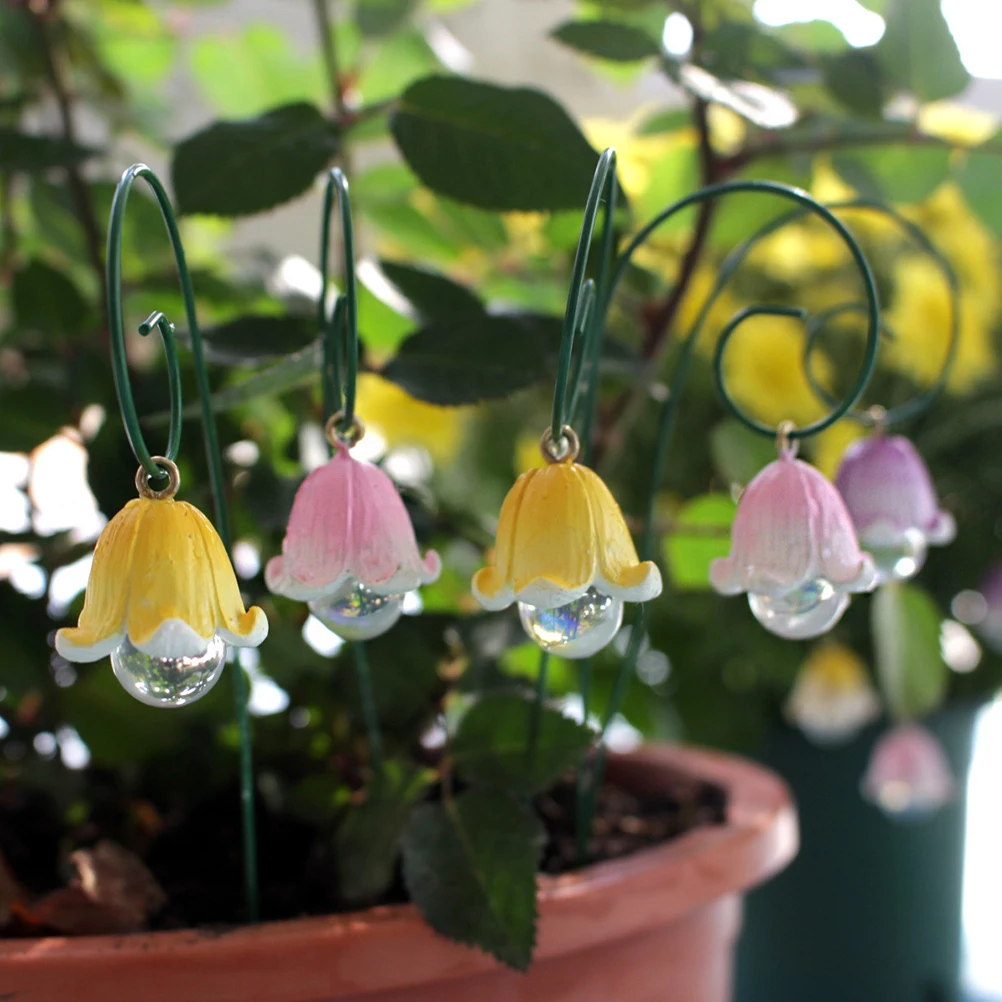 

9Pcs Flower Garden Stakes Resin Metal Outdoor Yard Decoration Garden Ornament Decorative Flower Stick Yard Ornaments