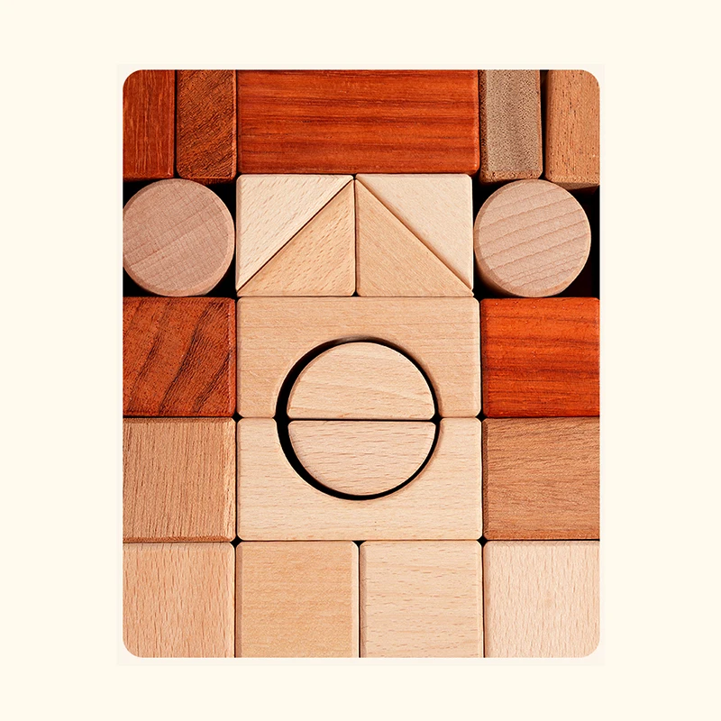 Massivholz-Baustein-Set mit großen Partikeln, pädagogische DIY-Bausteine für Kinder, Weltraumdenken, praktische Fähigkeiten