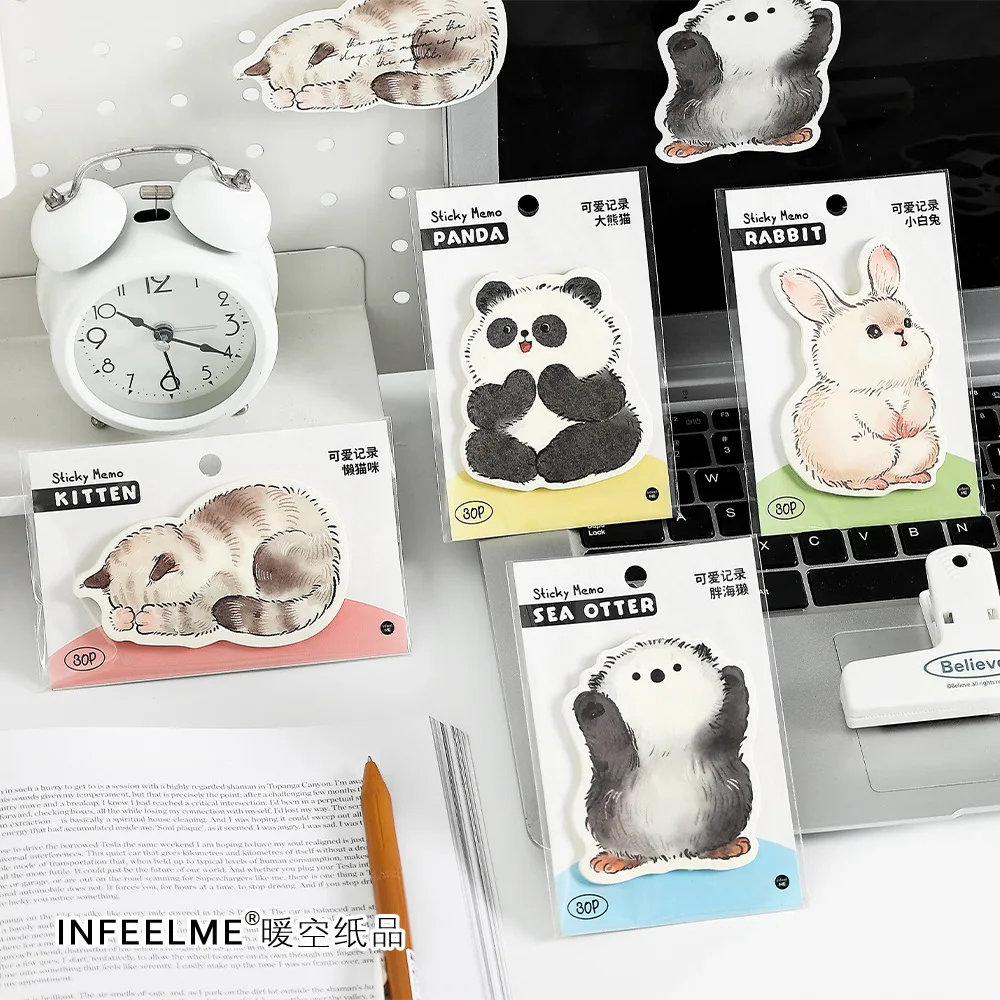 4pcs/lot 120sheets Memo Pad Cute Record Series Cartoon Cute Animal Notebook Message Notes N Times Post Cute Stationary Supplies