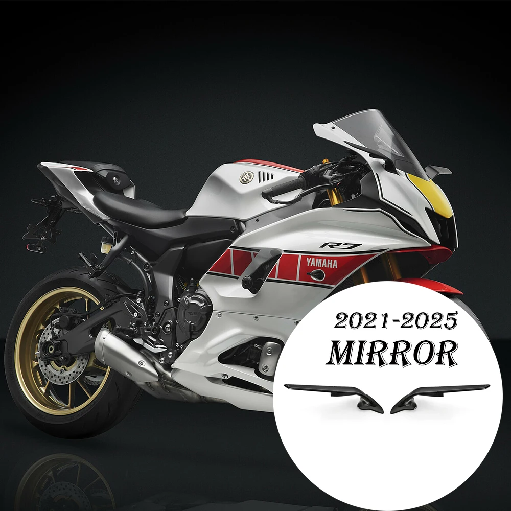 

R7 Logo Mirror Accessory Wind Wing Stealth Rearview MirrorFor Yamaha YZF-R7 r7 2025 2024 2021 2022 2023 Adjustable Blue Mirror