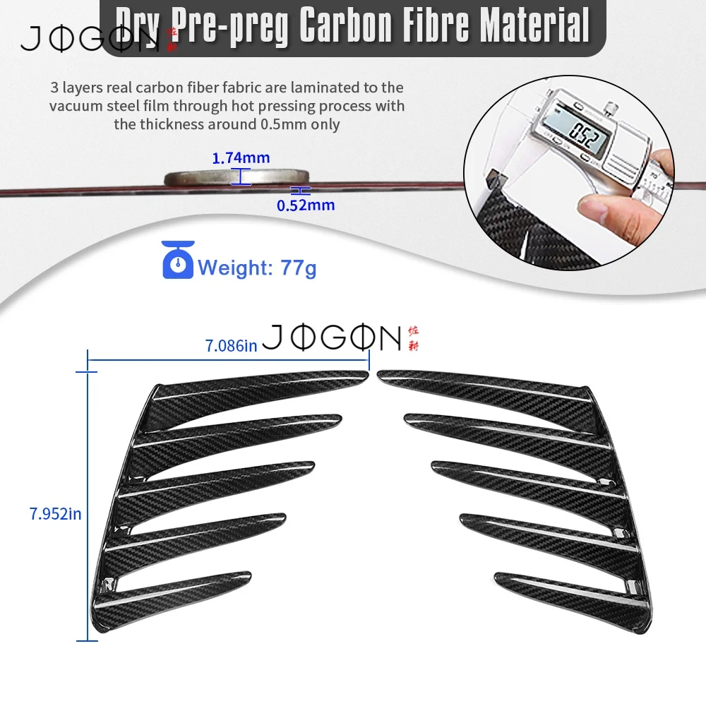 Real Dry Carbon Fiber For Lexus RC200t 300h 350 F-Sport 2015- 2018 Car Accessories Side Bumper Corner Splitter Trim Sporty