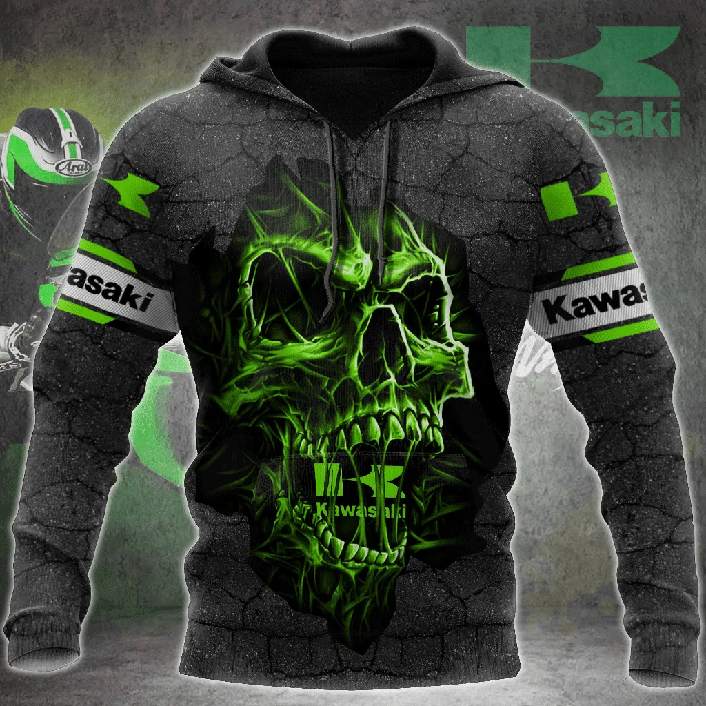 Kawasaki Unisex Mens Clothing Racing Suit Oversized Hoodie High-quality Sweatshirt Motorcycle Uniform Street Child Extreme Sport