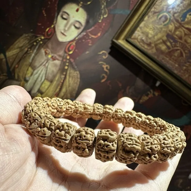 Natural Tibetan-style Tree King Small Seed Bracelet, Vajra Bodhi Buddha Beads for Meditation and Handheld Jewelry