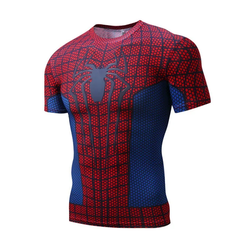 Marvel T Shirt Avengers Spiderman Iron Man Black Panther Costume Short Sleeve Cosplay Sports Fitness Top Birthday Gifts